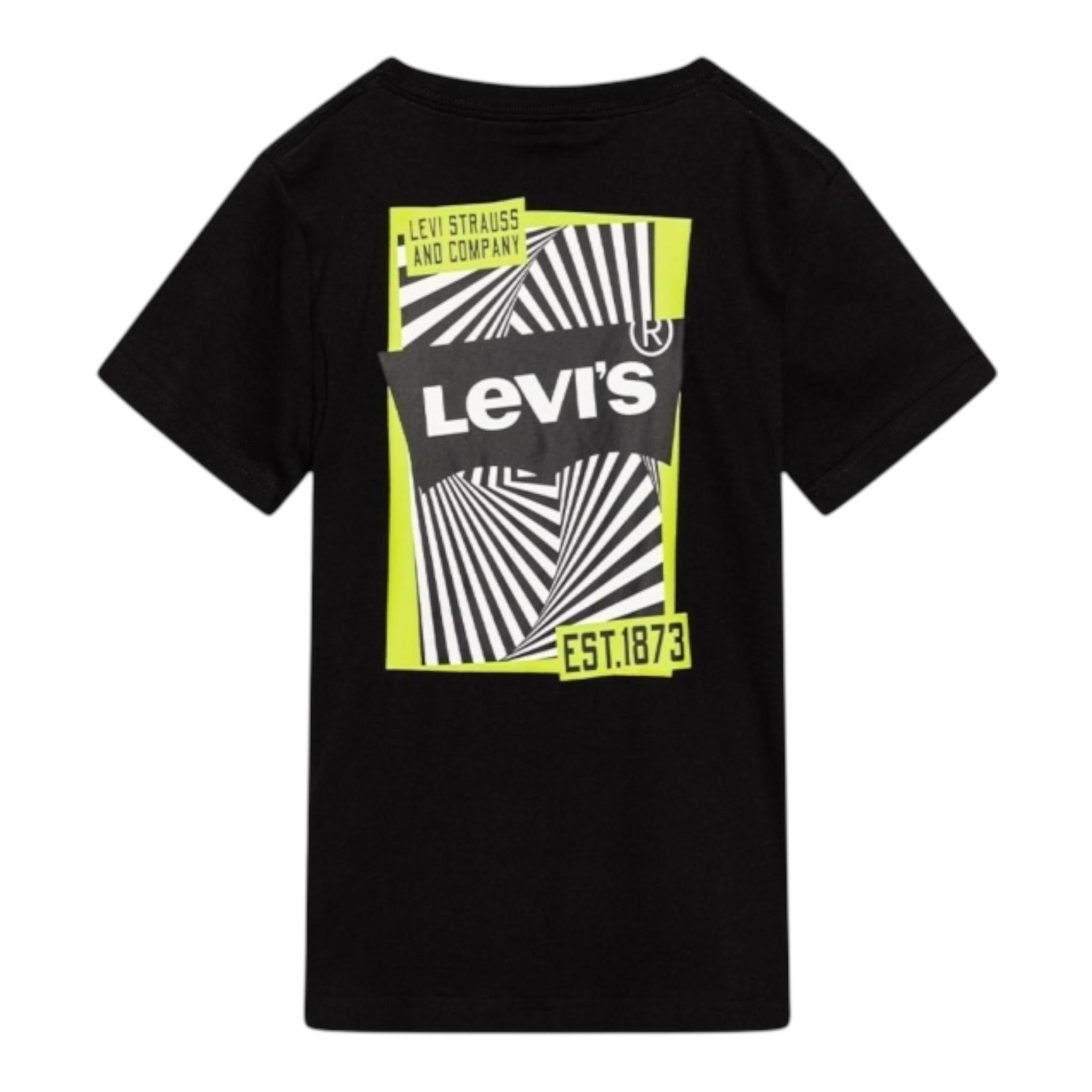Levi'S T-Shirt Girocollo Tinta Unita con Stampa per Bambino 8EH897 NERO LEVI'S 