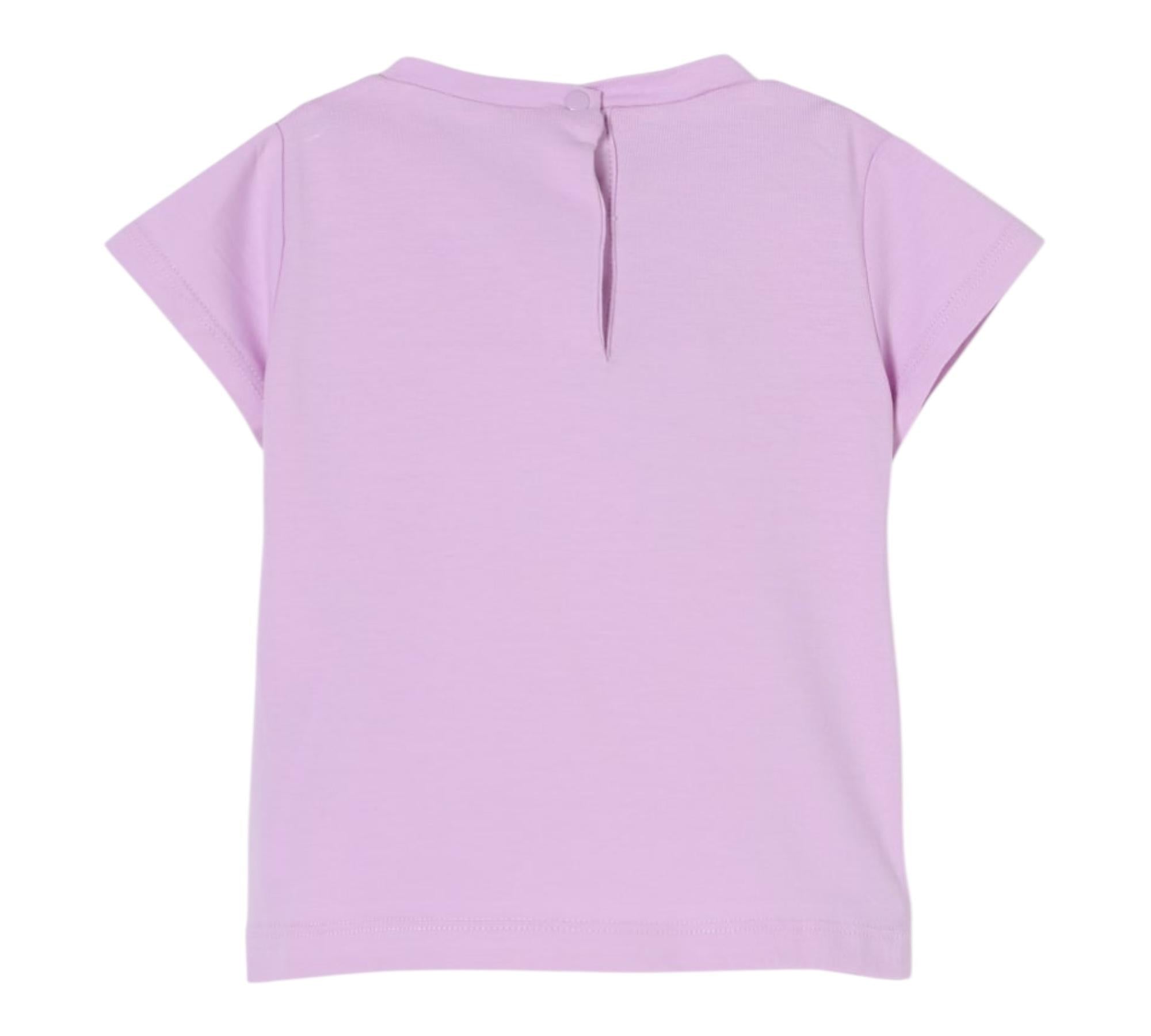 Alice Pi T-Shirt Girocollo Tinta Unita con Logo per Neonata HA5063X LILLA ALICE PI 