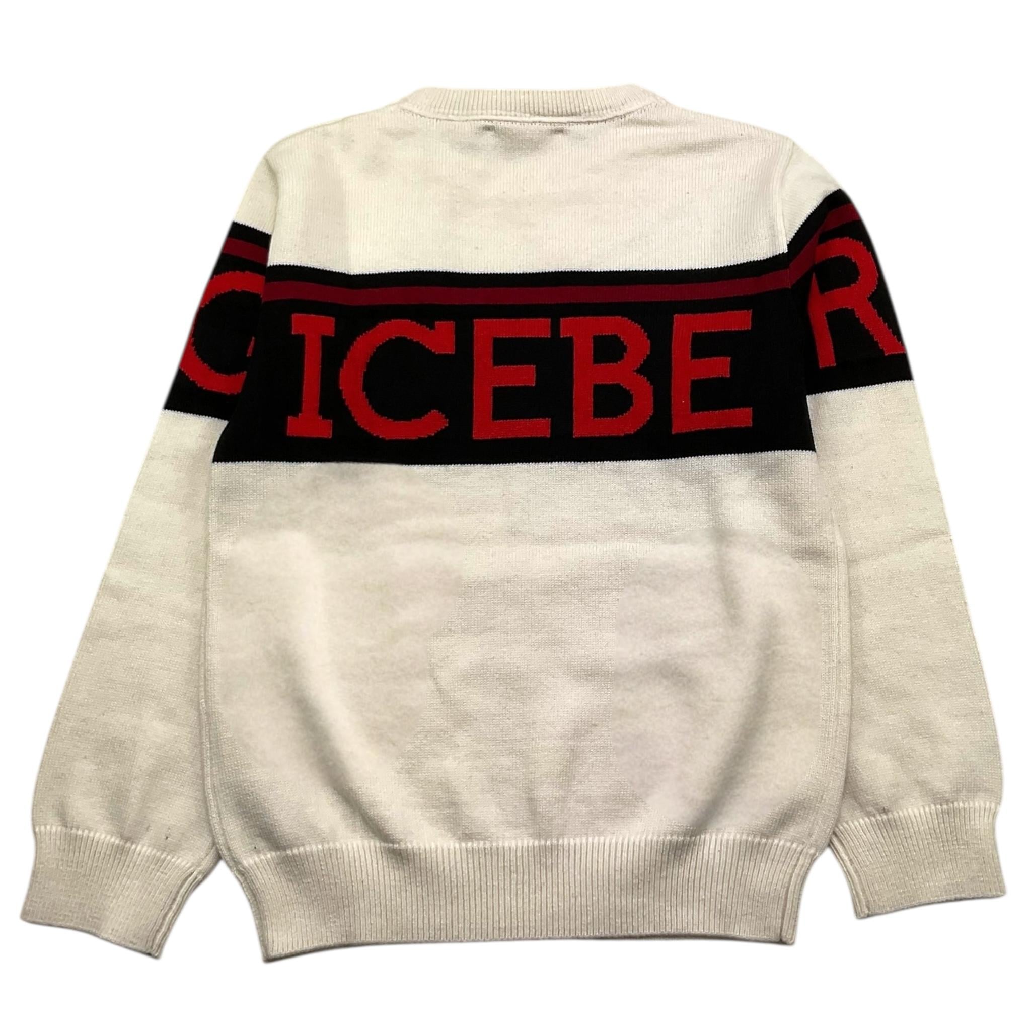 ICEBERG maglia girocollo tinta unita con stampa Panna per Bambino MGICE5315BX PANNA ICEBERG 
