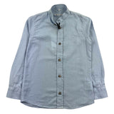Shako' Camicia Manica Lunga Tinta Unita Collo Coreano Azzurro Per Bambino