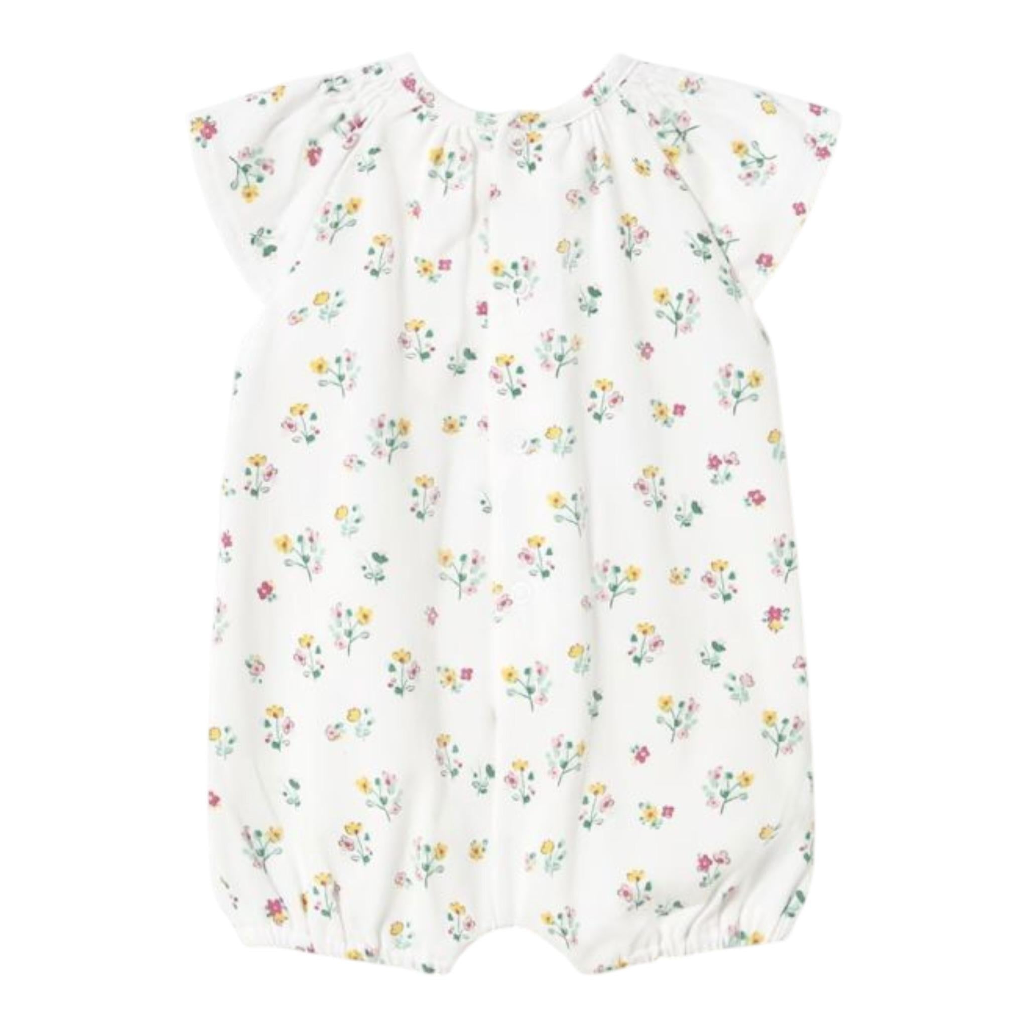 Mayoral Pagliaccetto Tinta Unita con Fantasia Fiori per Neonata JEJJ BIANCO MAYORAL 