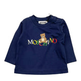 MOSCHINO shirt tinta unita girocollo con stampa Blu per Neonato MWO00R BLU MOSCHINO 
