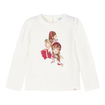 MAYORAL shirt tinta unita con stampa in contrasto Panna per Bambina 4065 PANNA MAYORAL 