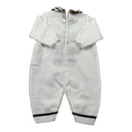 Marlu' Tutina Manica Lunga Tinta Unita con Ricami per Neonato EB5510 BIANCO MARLU' 