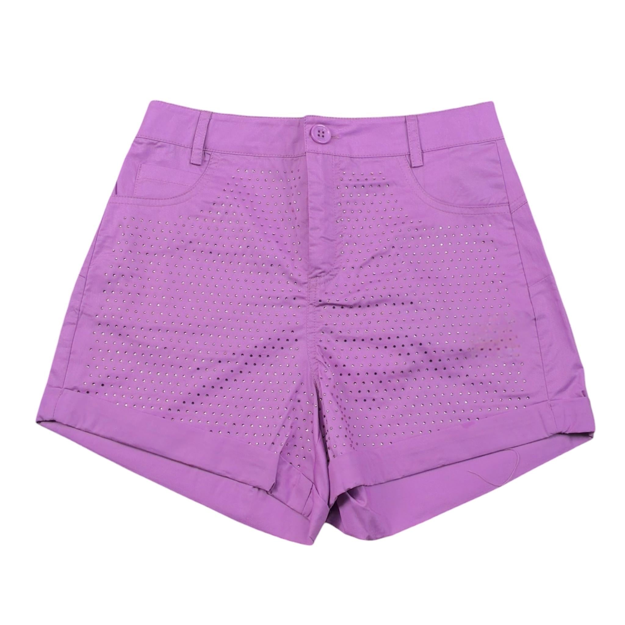 Liu Jo Short Tinta Unita con Brillantini per Bambina GA5204 VIOLA LIU JO 