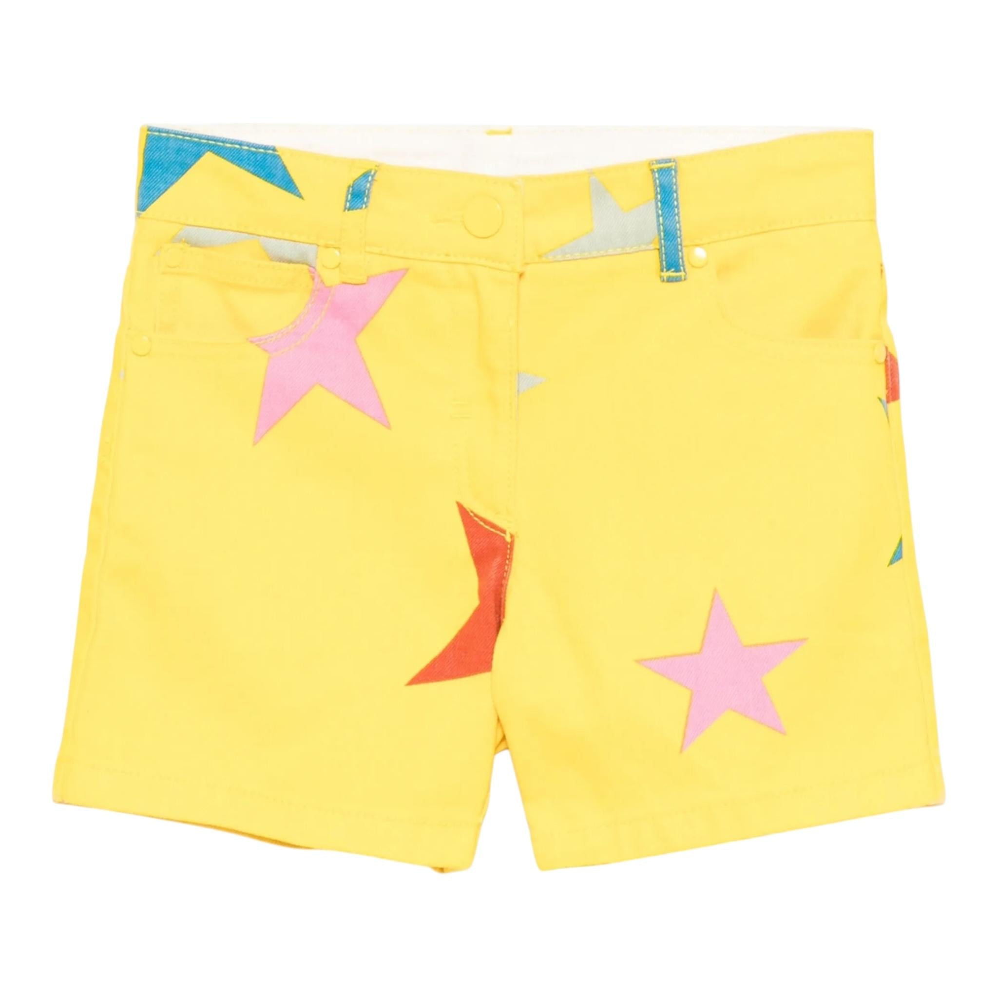 Stella Mccartney Short Tinta Unita con Stampa Stelle per Bambina TW6C59 GIALLO STELLA McCARTNEY 