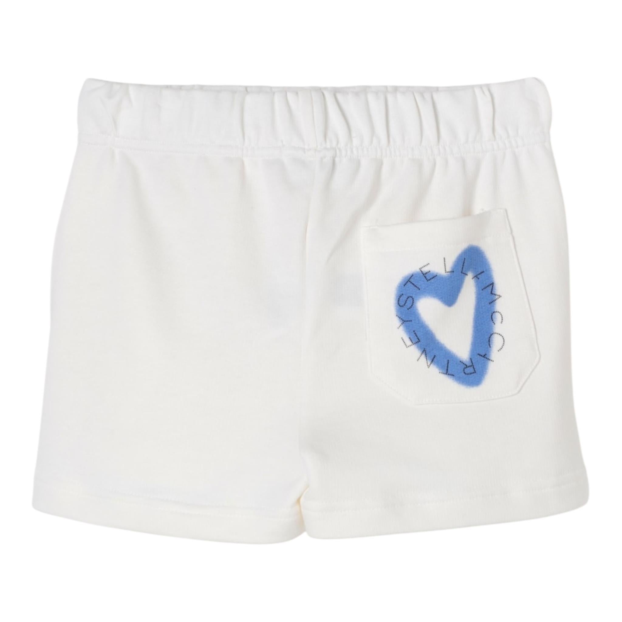 Stella Mccartney Short Tinta Unita con Stampa per Neonata TW6D99 BIANCO STELLA McCARTNEY 