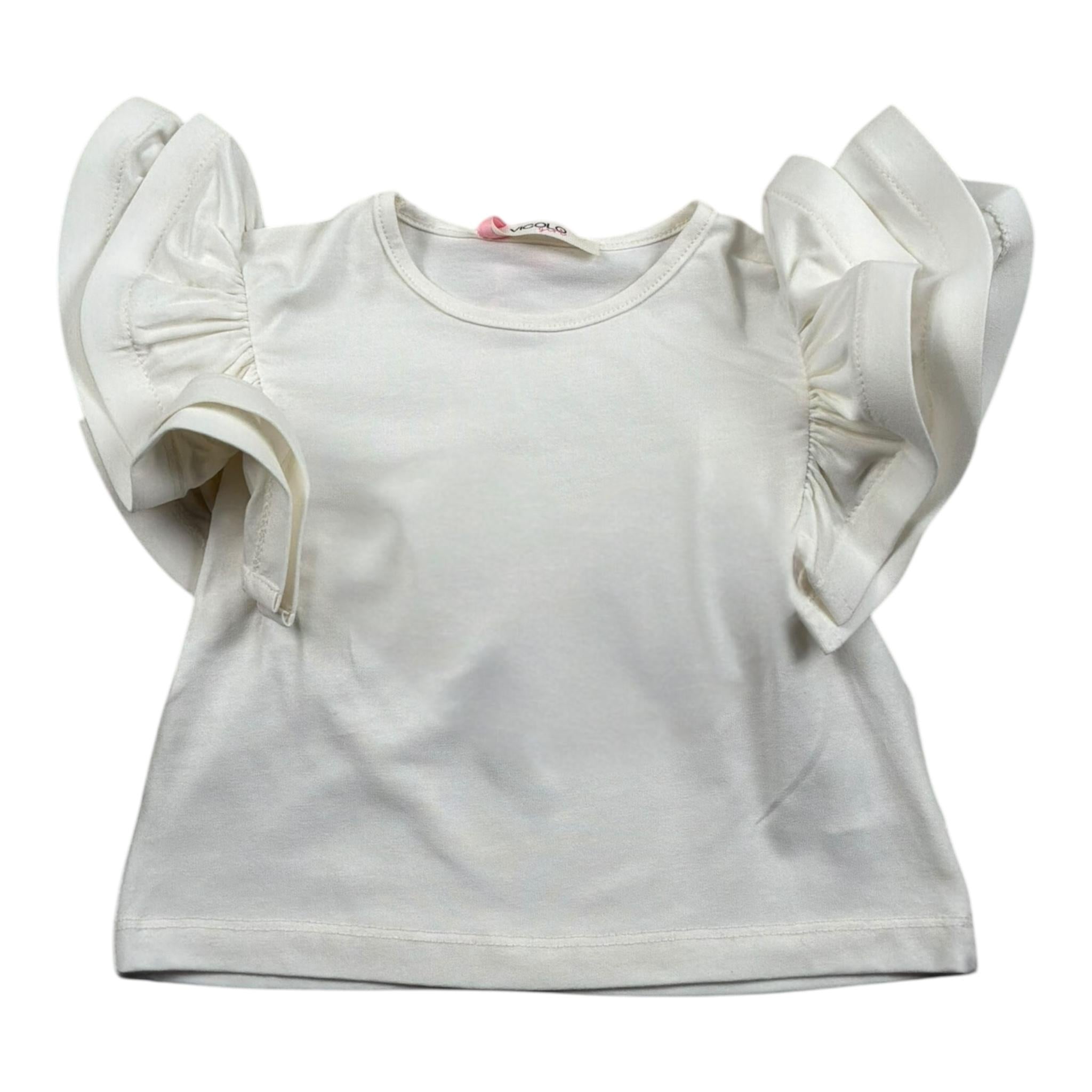 Vicolo T-Shirt Girocollo Tinta Unita con Logo per Neonata 3146M00370 PANNA VICOLO 