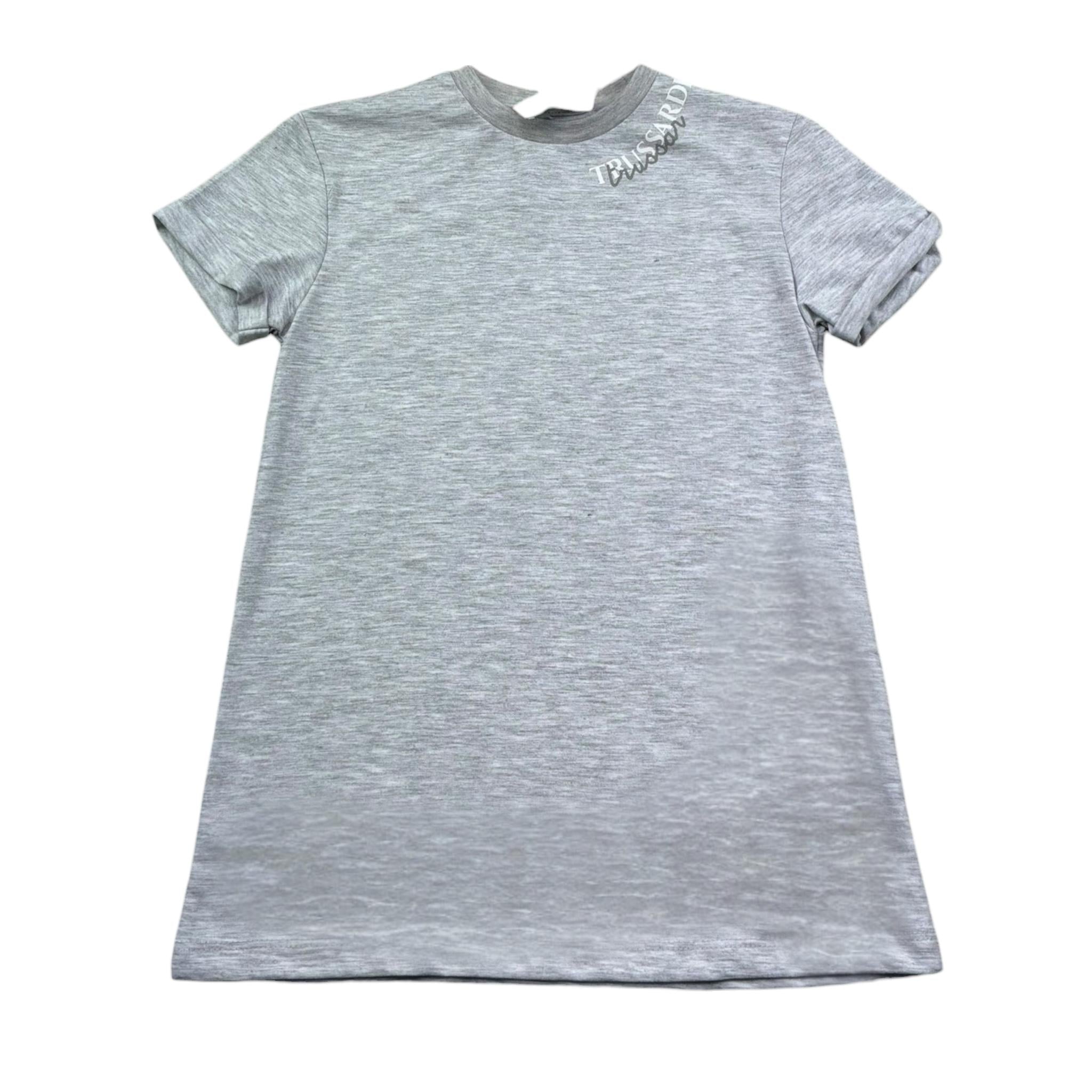 Trussardi T-Shirt Girocollo Tinta Unita con Logo per Bambino TGP26033TS GRIGIO TRUSSARDI 