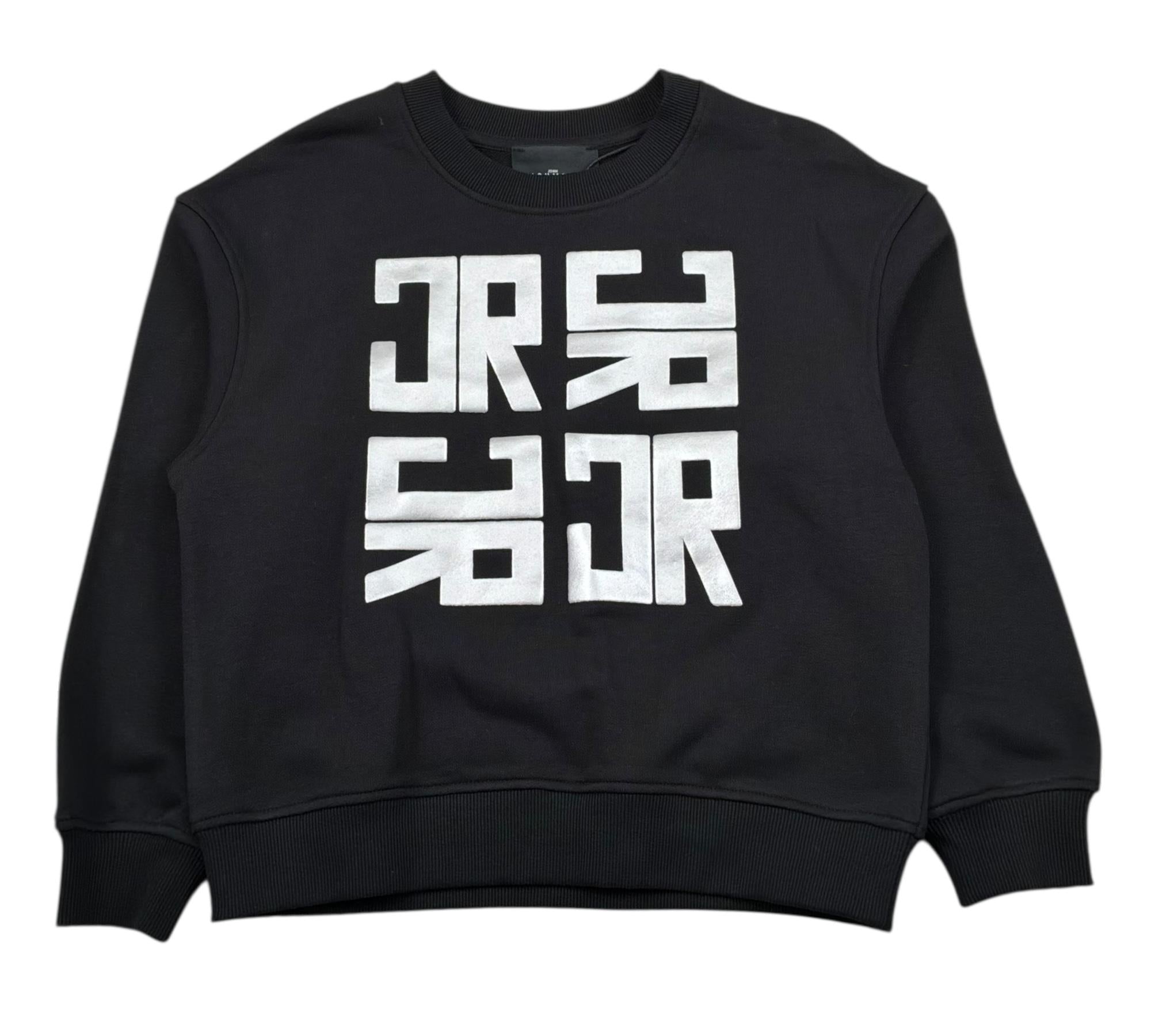 John Richmond Felpa Chiusa Girocollo Tinta Unita con Stampa per Bambino RBP26002FE NERO JOHN RICHMOND 