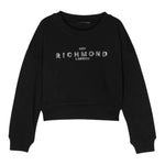 JOHN RICHMOND felpa tinta unita girocollo con stampa Nero per Neonata RGA24053FEXXX NERO JOHN RICHMOND 