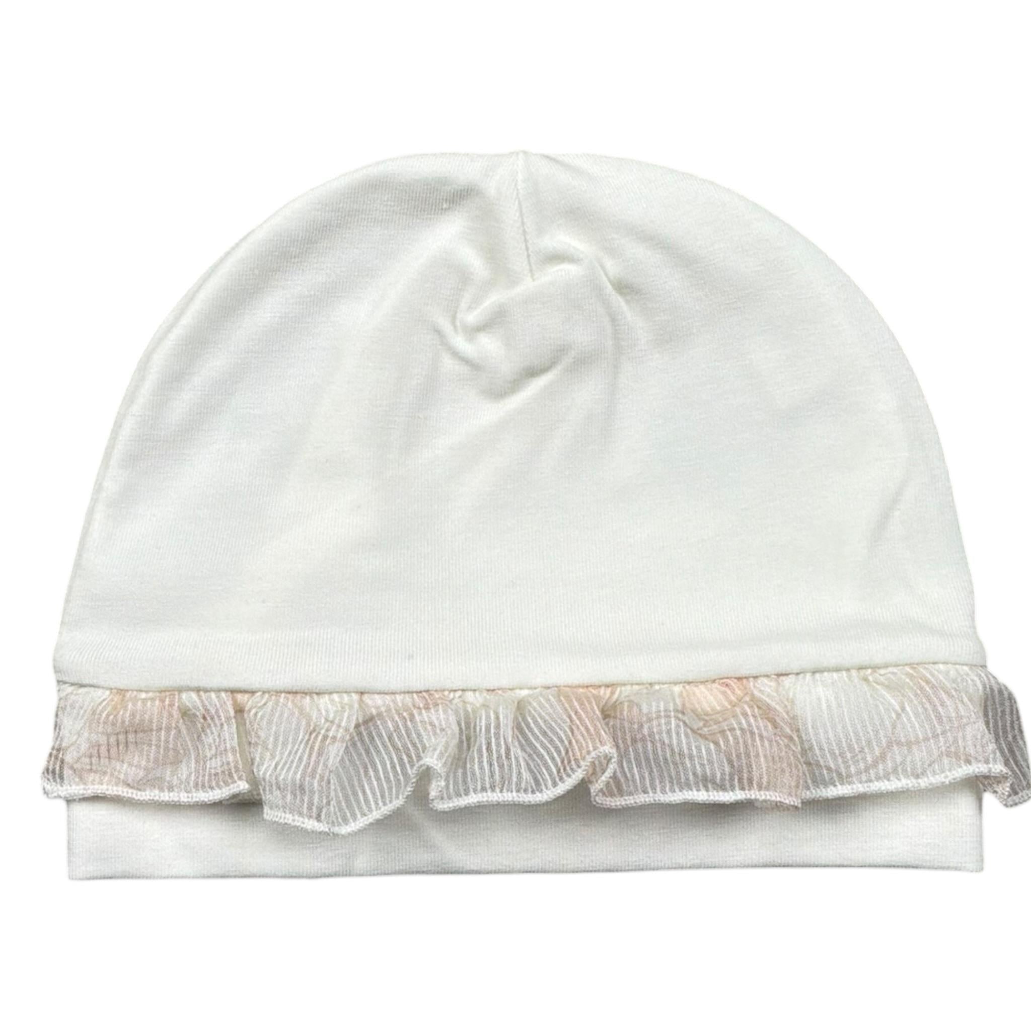 Lalalu' Cappello Tinta Unita con Ricami per Neonata CAL16P BIANCO LALALU' 