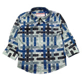 Cesare Paciotti Camicia Multicolor Logata Manica Lunga Azzurro Per Bambino