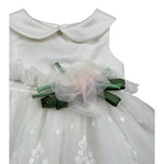 Colori Chiari Abito Giromanica tinta unita con Tulle Bianco per Neonata FN105765 BIANCO COLORI CHIARI 