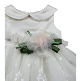 Colori Chiari Abito Giromanica tinta unita con Tulle Bianco per Neonata FN105765 BIANCO COLORI CHIARI 