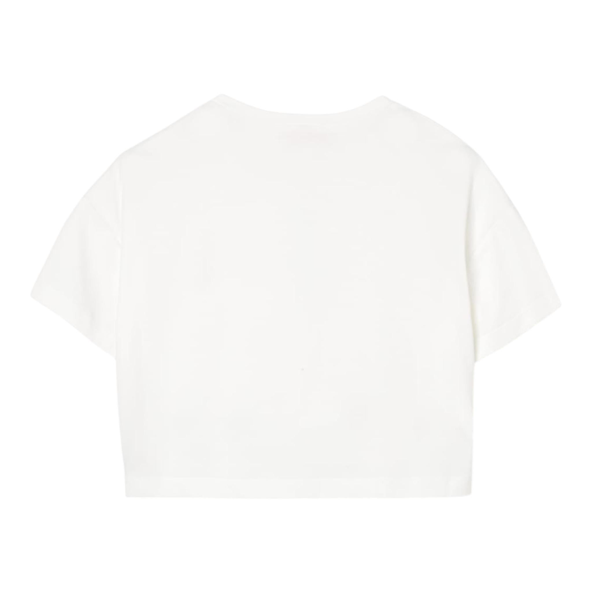 Liu Jo T-Shirt Girocollo Tinta Unita con Taschino Modello Crop per Bambina GA5016X BIANCO LIU JO 