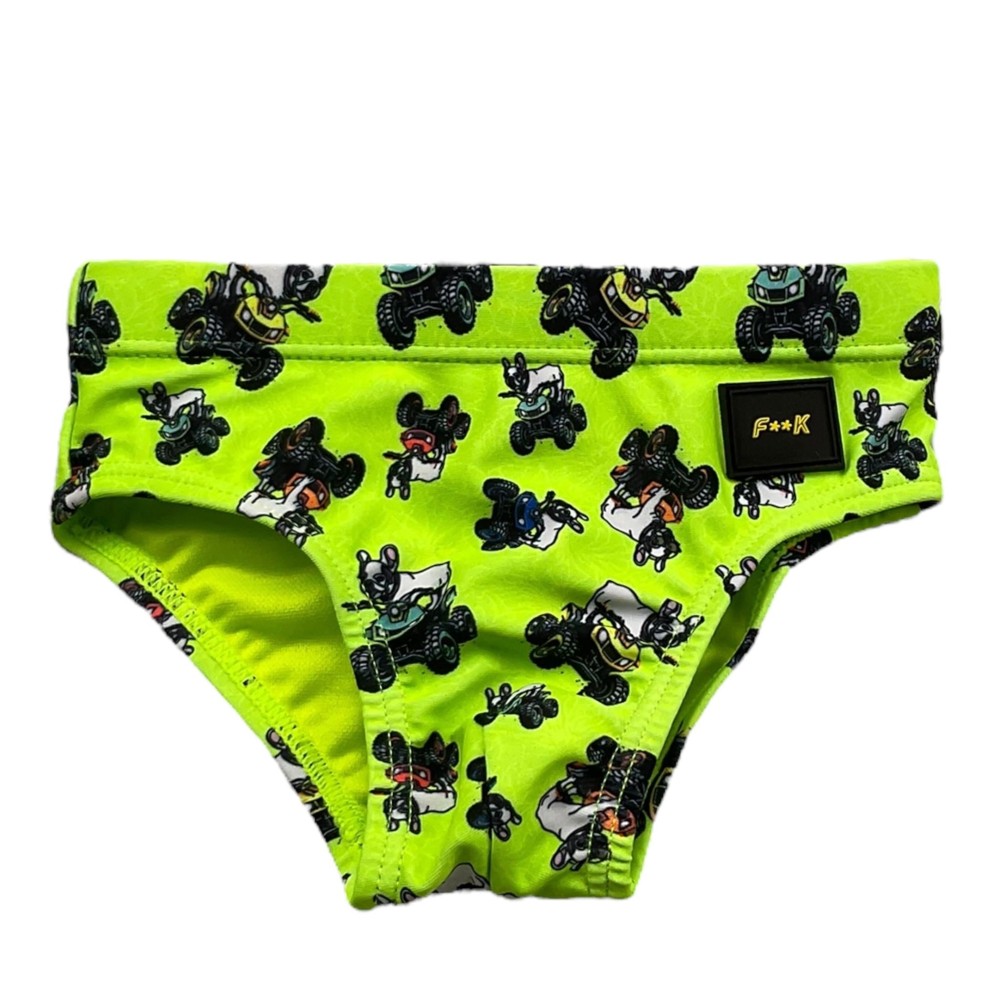 F**K Costume Mutandina Tinta Unita Stampa Fantasia per Neonato FJ25N05SA20X13 VERDE FLUO F**K 