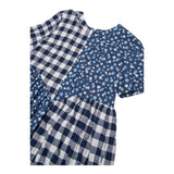 Max&Co. Abito Tinta Unita con Fantasia Fiori E Quadri per Bambina MX0126 BLU MAX&Co. 