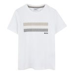 Boss T-Shirt Girocollo Tinta Unita con Stampe per Bambino J52035 BIANCO BOSS 