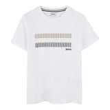 Boss T-Shirt Girocollo Tinta Unita con Stampe per Bambino J52035 BIANCO BOSS 