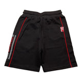 Kejo Bermuda Tinta Unita In Felpa Con Stampe Nero Per Bambino
