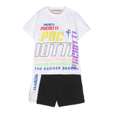Cesare Paciotti Completo 2 Pezzi T-Shirt-Bermuda  Nero/Bianco Per Neonato