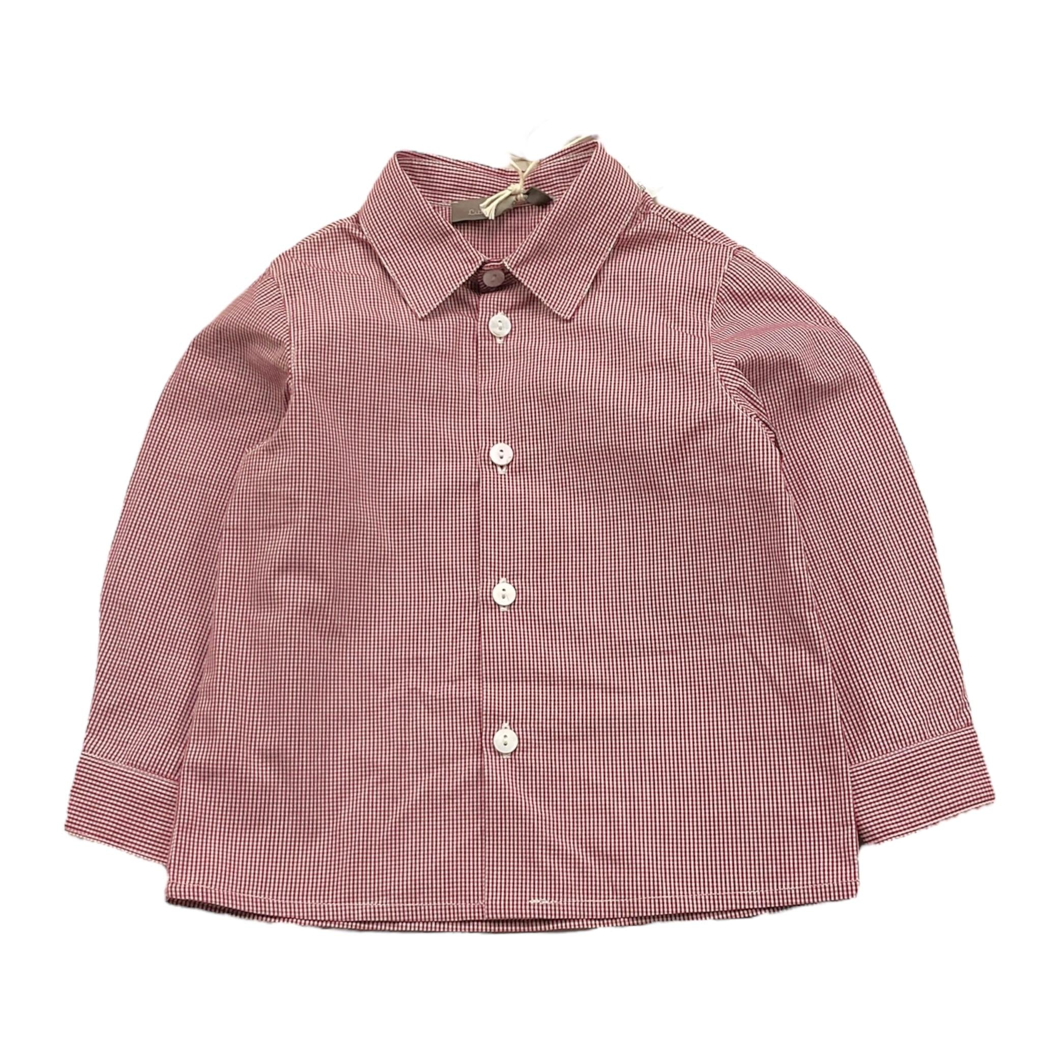 LITTLE BEAR camicia tinta unita con microfantasia Rosso per Neonato 5253 ROSSO LITTLE BEAR 