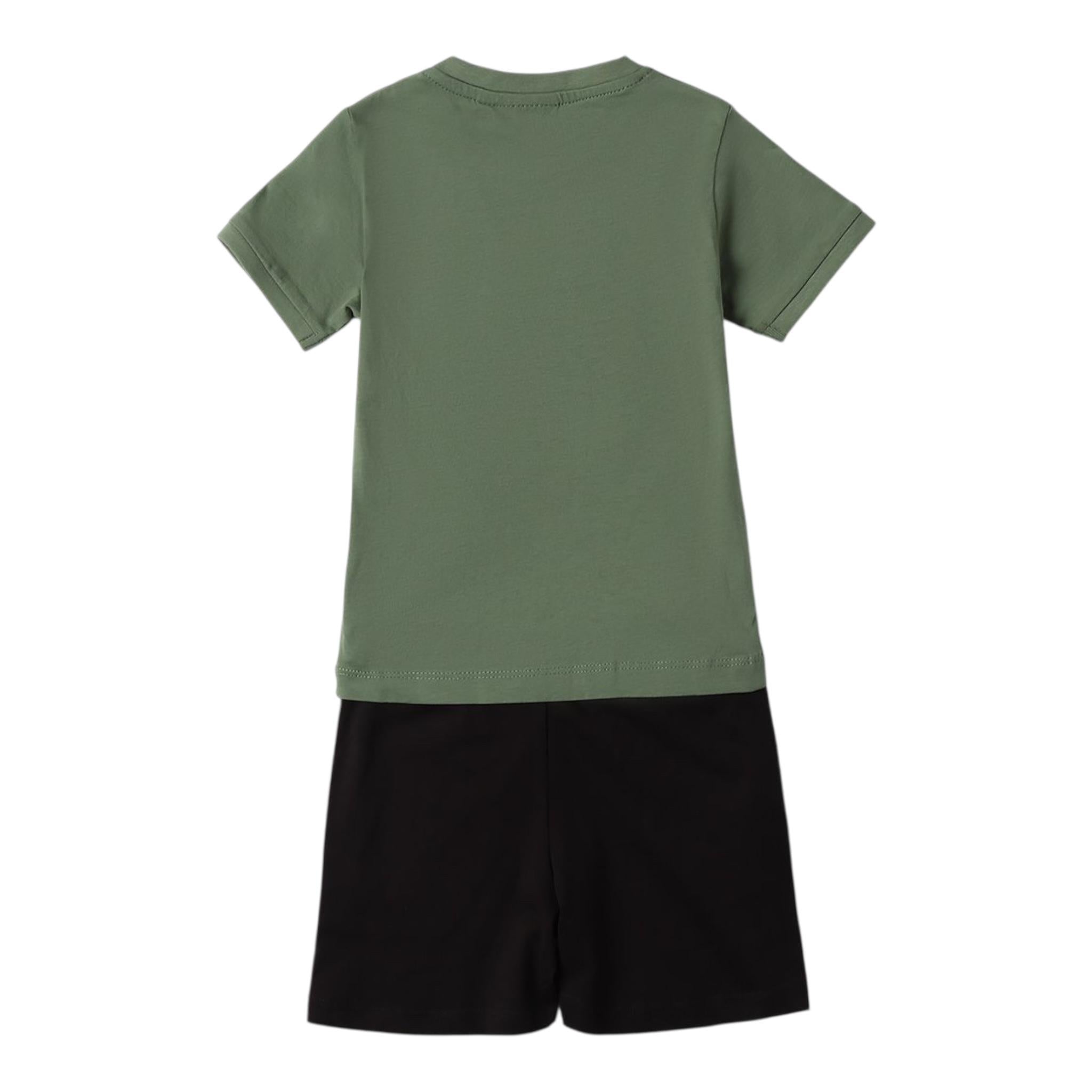 Sarabanda Completo 2 Pezzi T-Shirt-Bermuda Bicolore per Bambino 0B102J NERO/VERDE SARABANDA 