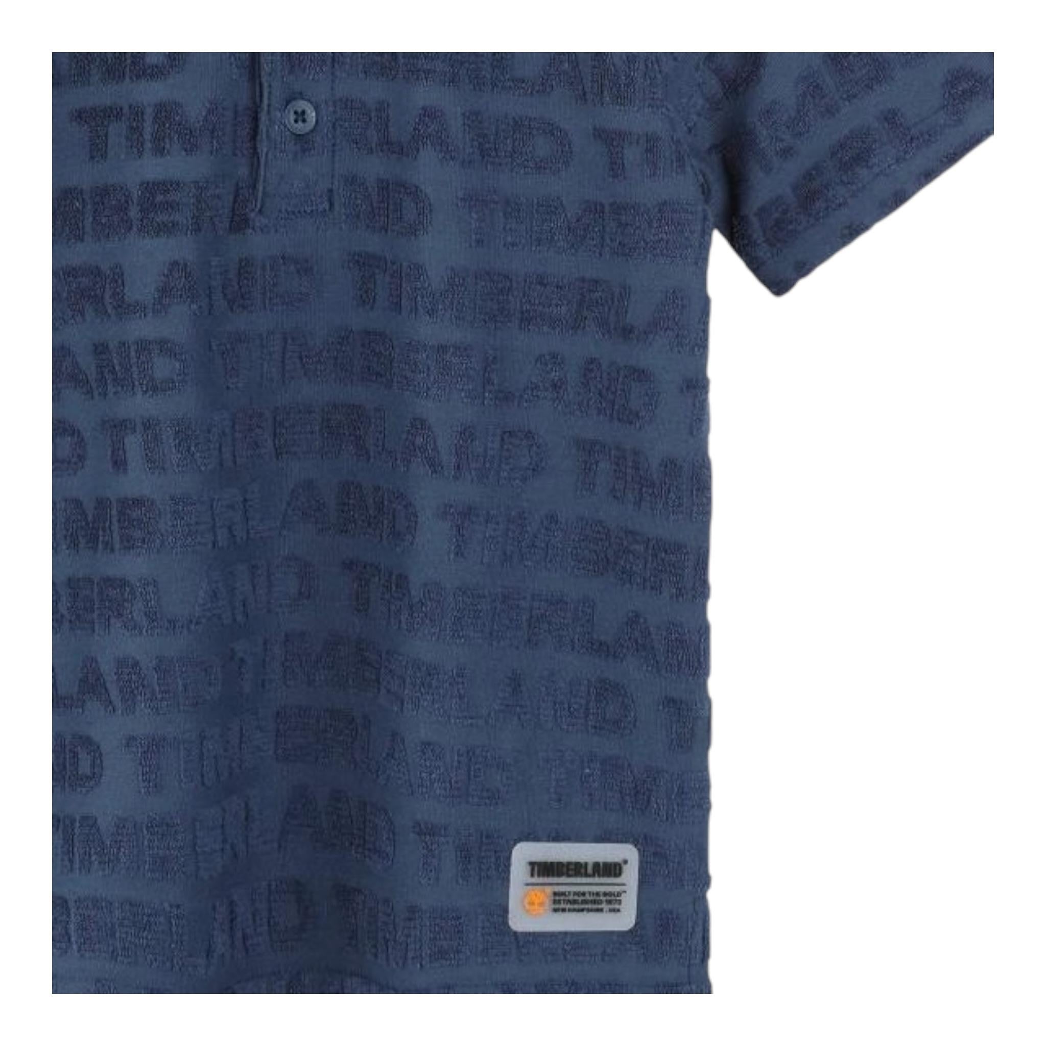 Timberland Polo Mezza Manica Tinta Unita Logata per Bambino T60063 BLU TIMBERLAND 