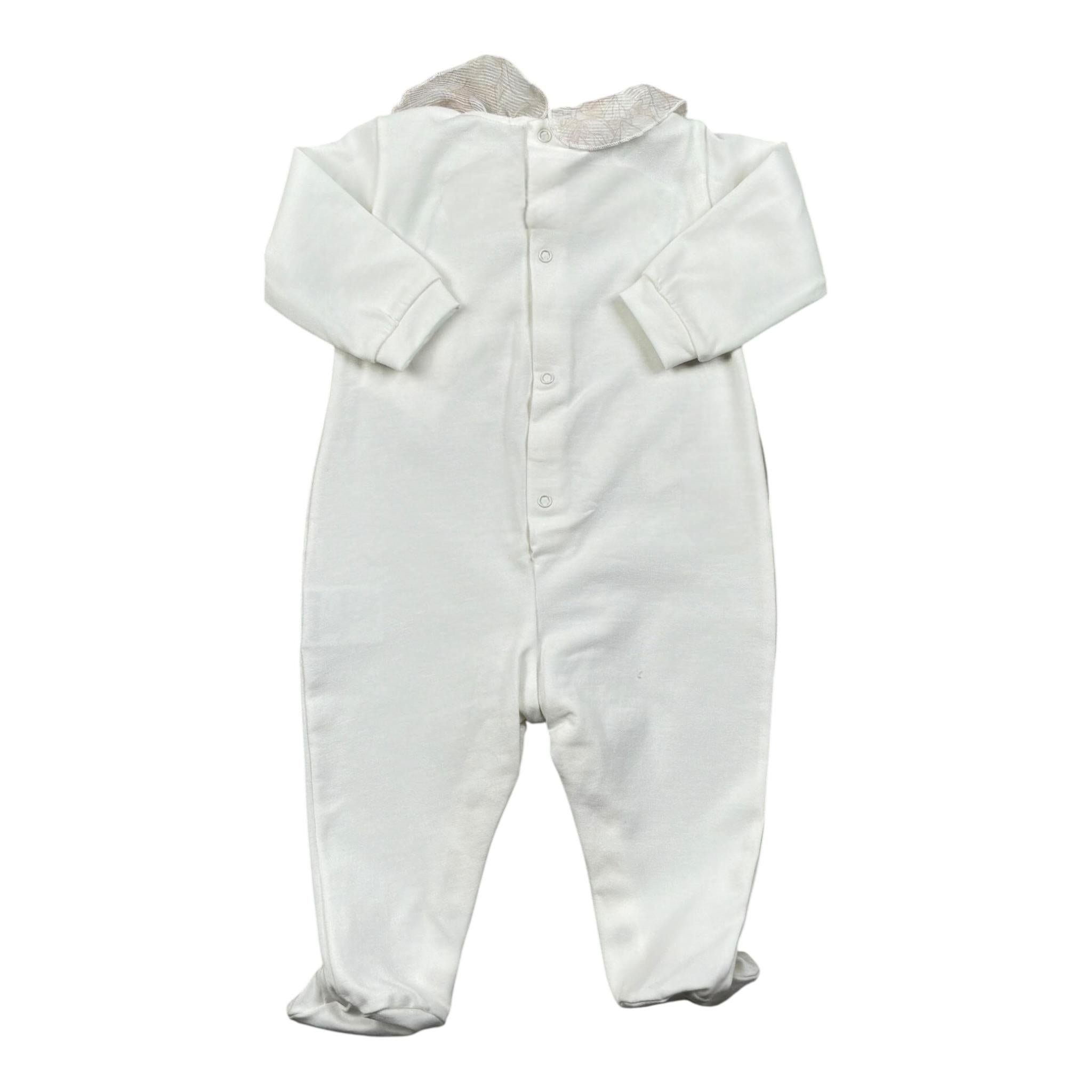 Lalalu' Tutina Tinta Unita con Stampa per Neonata TJL0016P BIANCO LALALU' 