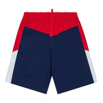 Dsquared2 Bermuda Tricolore con Elastico In Vita per Bambino DQ2832 BLU DSQUARED2 