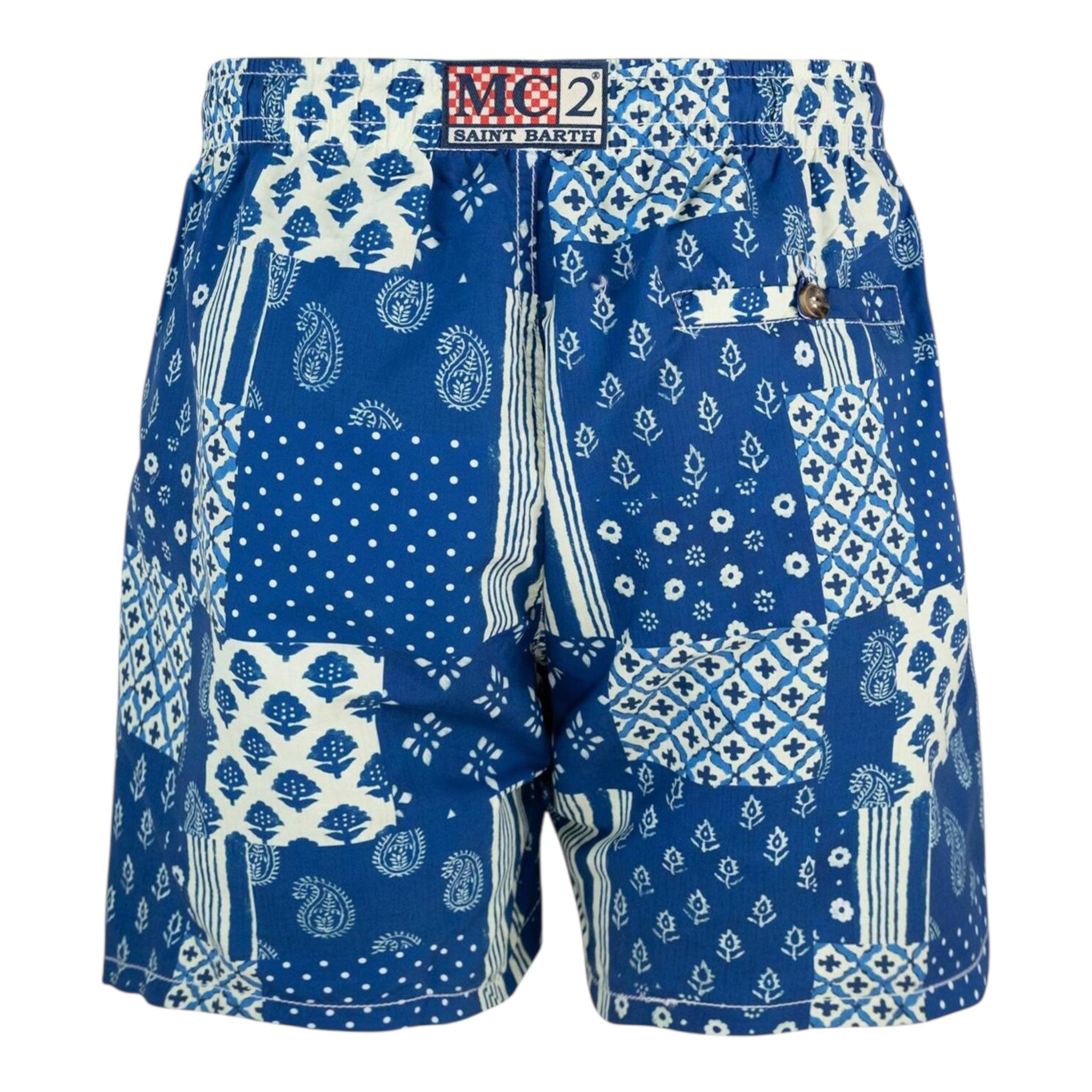 Saint Barth Costume Tinta Unita Stampa Fantasia per Bambino CAPRESEJRR BLU SAINT BARTH 