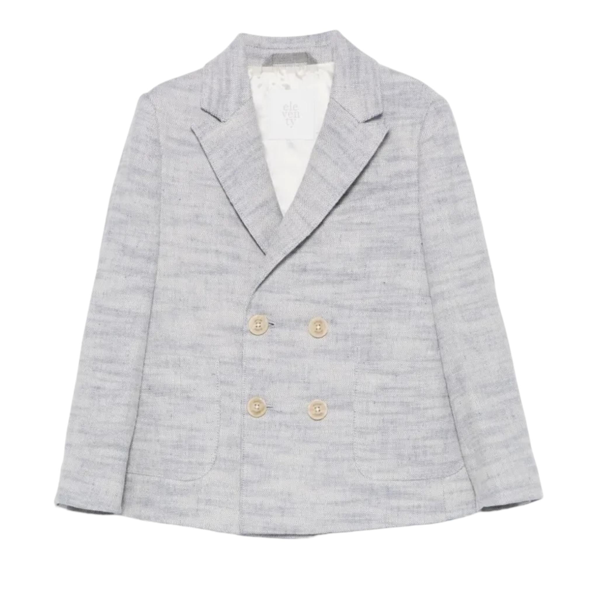 Eleventy Giacca Tinta Unita Doppiopetto per Bambino EW2P94 BLU ELEVENTY 