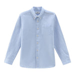 Woolrich Camicia Tinta Unita con Fantasia A Righe per Bambino CFWKSI0068 AZZURRO WOOLRICH 