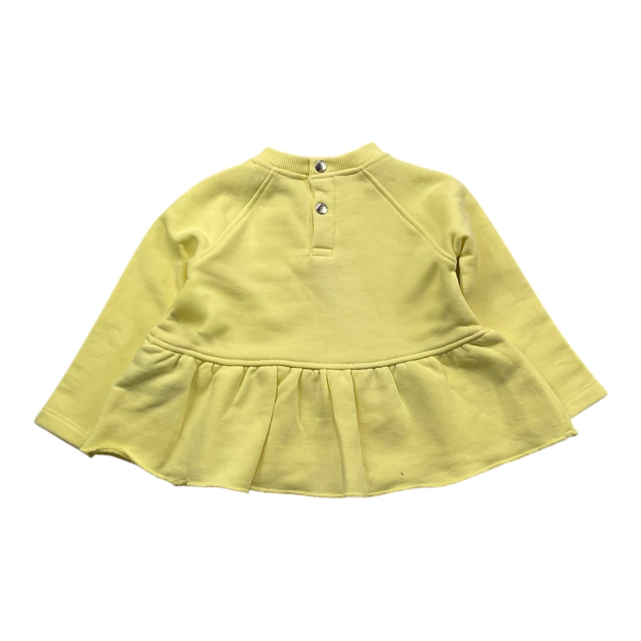 TRUSSARDI felpa girocollo tinta unita con stampa Giallo per Neonata TIA25157FE GIALLO TRUSSARDI 