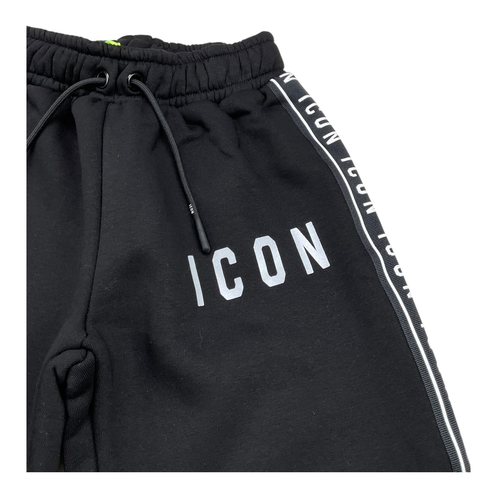 ICON pantalone tuta tinta unita con profili logati Nero per Bambino IBSP00320 NERO ICON 