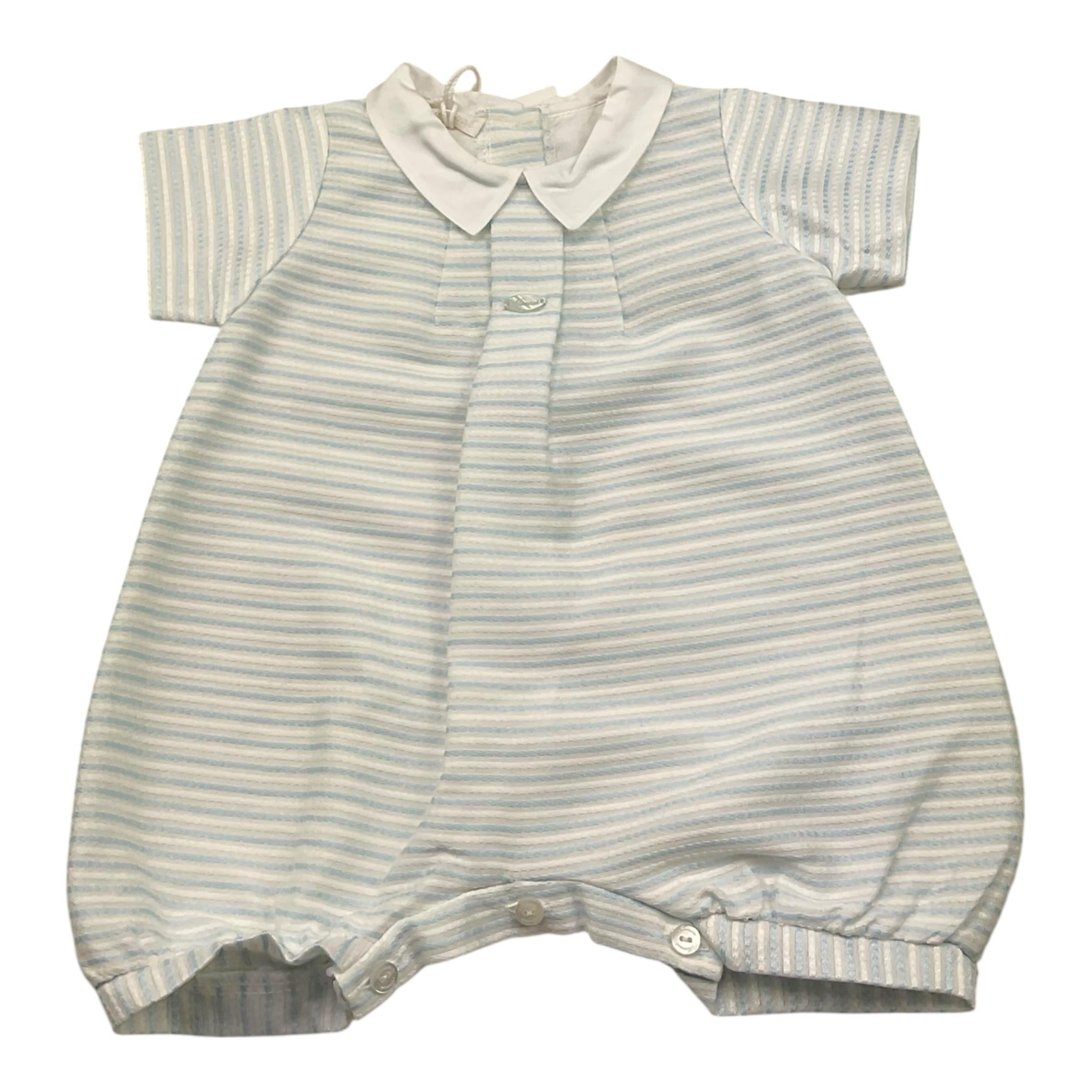 Ninnaoh Pagliaccetto Tinta Unita con Fantasia A Righe per Neonato E23256P BIANCO NINNAOH 