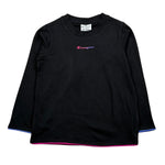 Champion Shirt Gircollo Tinta Unita con Logo per Bambina 404482 NERO CHAMPION 