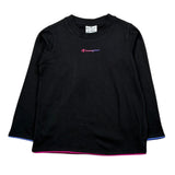 Champion Shirt Gircollo Tinta Unita con Logo per Bambina 404482 NERO CHAMPION 