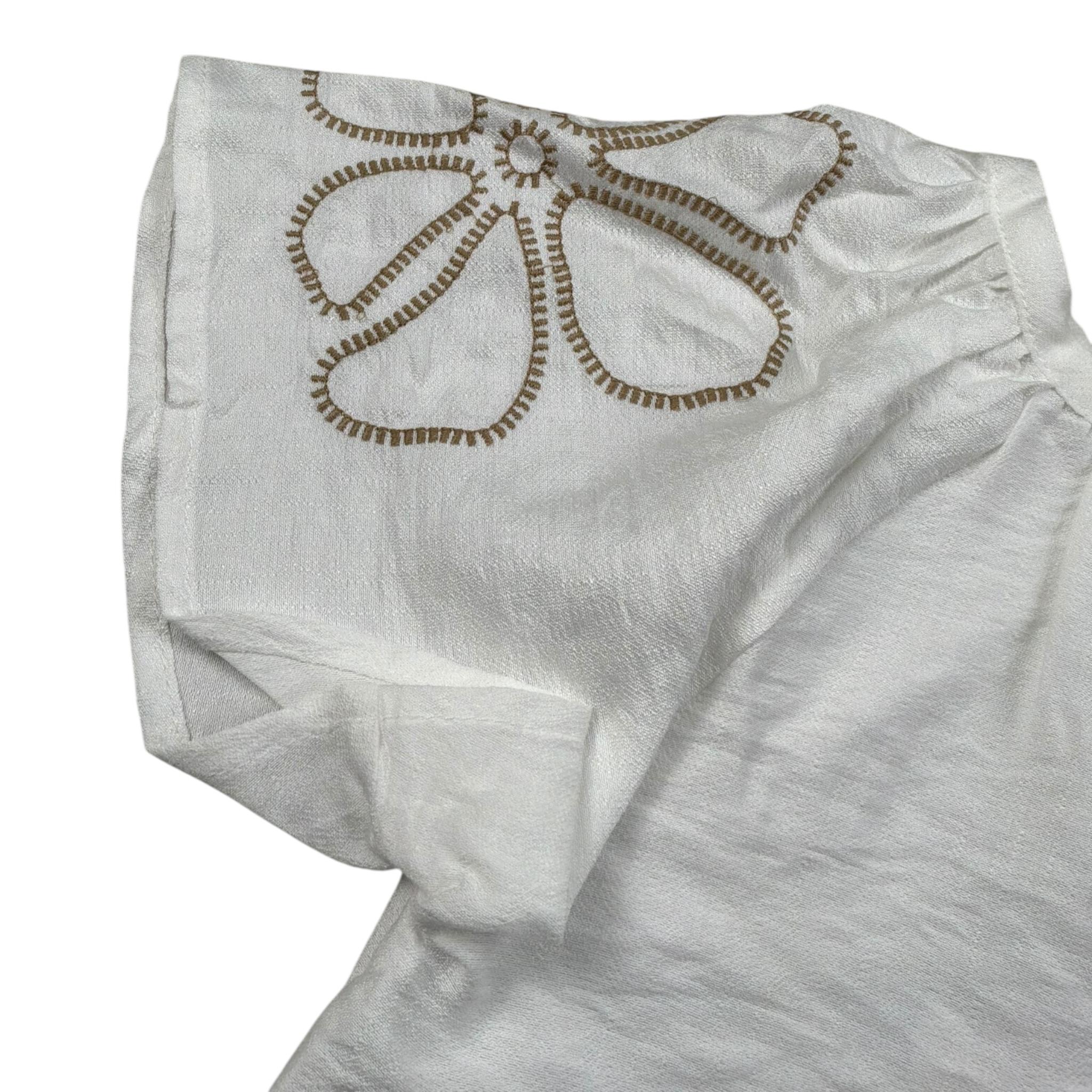 M+E' Camicia Mezza Manica Tinta Unita con Ricami per Neonata UE1699 BIANCO M+E' 