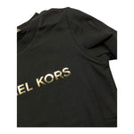 MICHAEL KORS shirt girocollo tinta unita con stampa logo Nero per Bambina R15195 NERO MICHAEL KORS 
