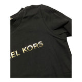 MICHAEL KORS shirt girocollo tinta unita con stampa logo Nero per Bambina R15195 NERO MICHAEL KORS 