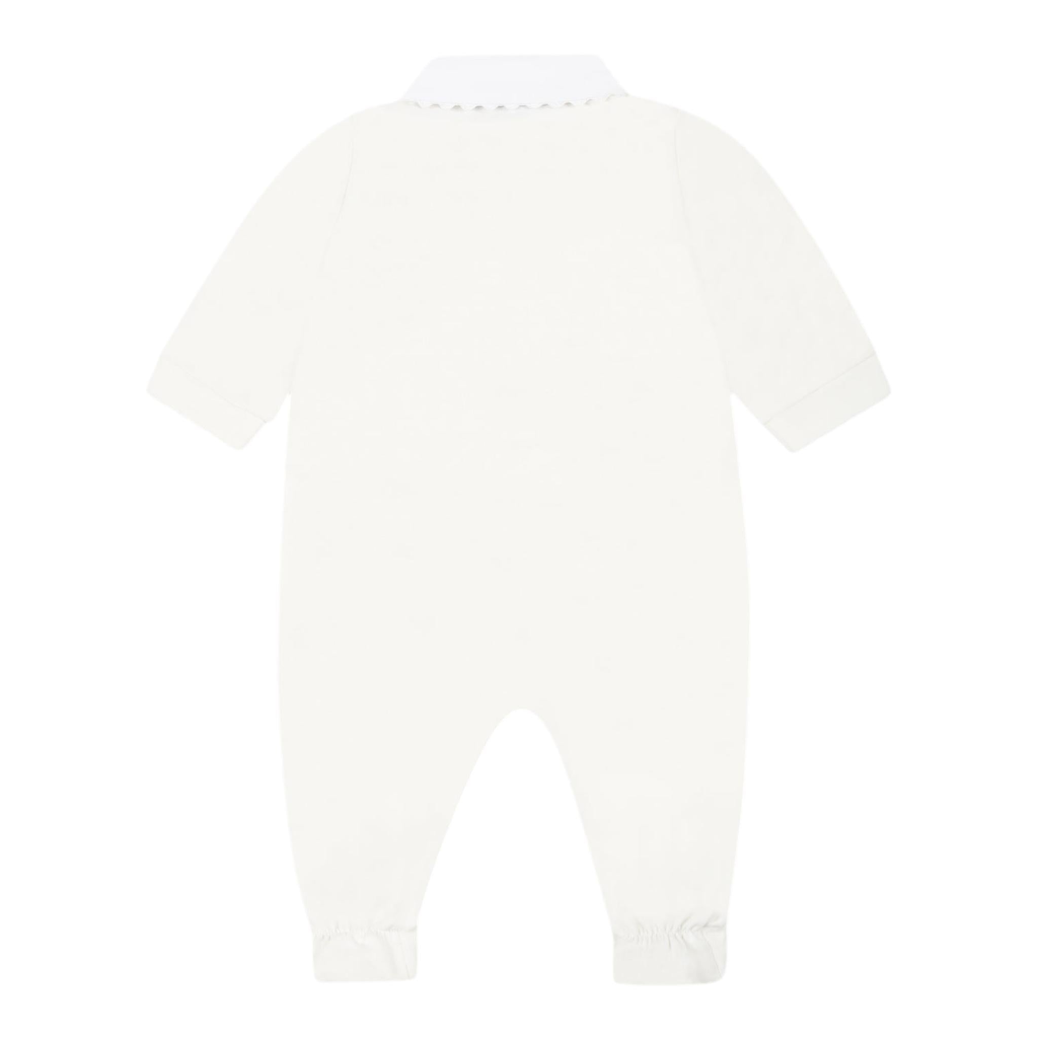 Moschino Tutina Tinta Unita con Stampa per Neonata MUY07L BIANCO MOSCHINO 