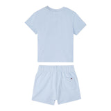 Tommy Hilfiger Completo 2 Pezzi T-Shirt-Bermuda Tinta Unita per Neonato KN0KN02047 AZZURRO TOMMY HILFIGER 
