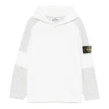 STONE ISLAND maglia bicolore con cappuccio Bianco/grigio per Bambino 8116506Z2 BIANCO/GRIGIO STONE ISLAND 