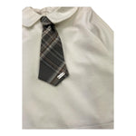 LE BEBE' abito manica lunga tinta unita con gonna e cravatta in contrast Bianco per Bambina LBG5351J BIANCO LE BEBE' 