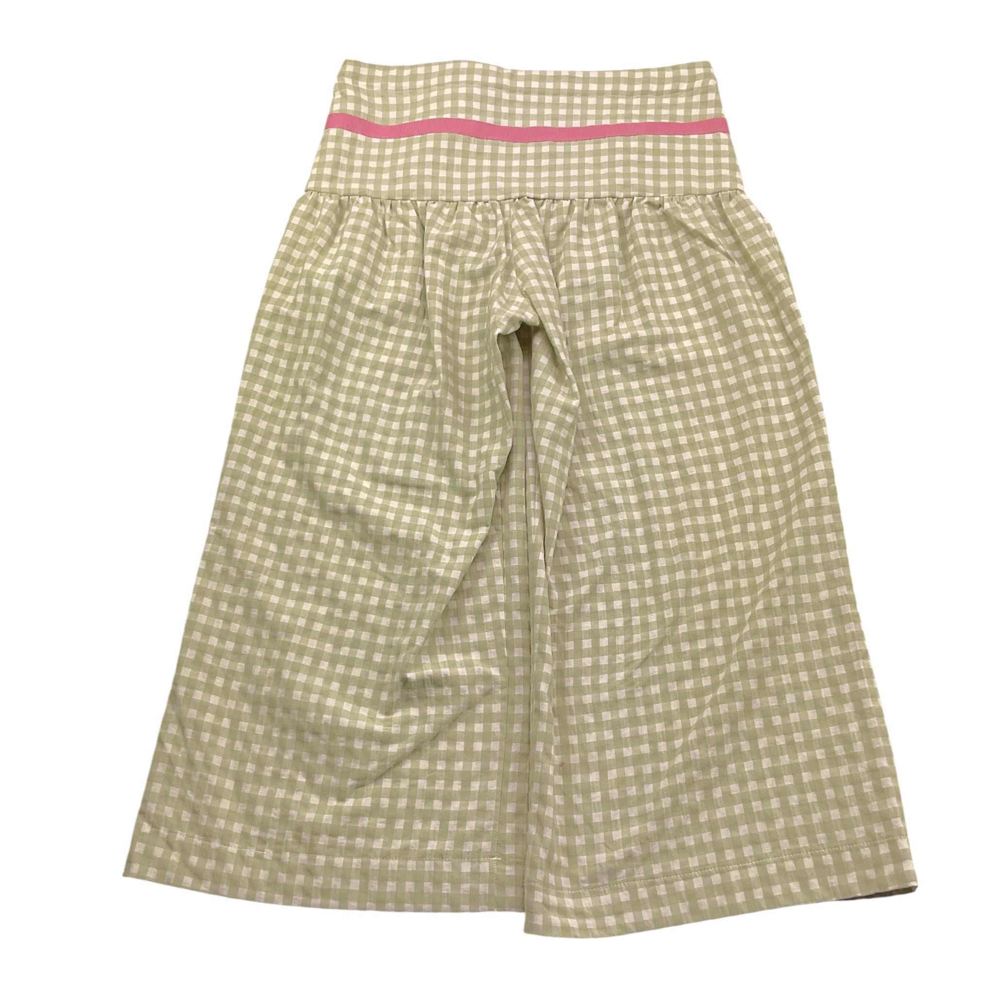 La Stupenderia Pantalone Tinta Unita con Fantasia Quadri per Bambina TJPN76 VERDE LA STUPENDERIA 