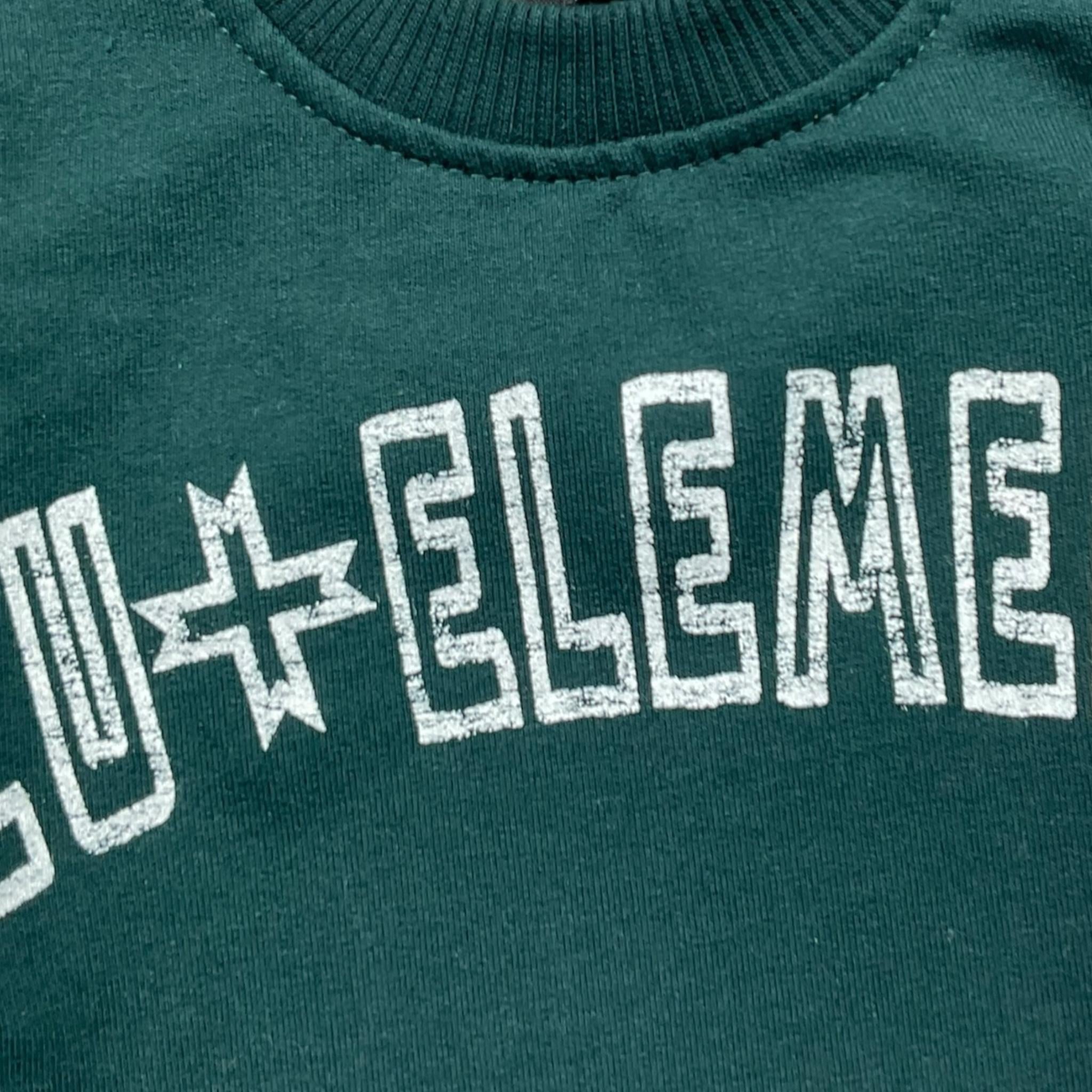 ZU+ELEMENTS felpa girocollo tinta unita con stampa Verde per Neonato ZU2822 VERDE ZU+ELEMENTS 