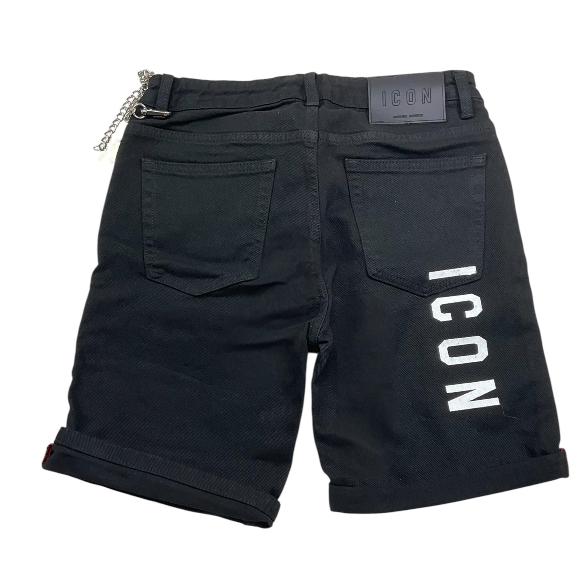 Icon Bermuda Tinta Unita con Girovita Regolabile per Bambino IBDS00456 NERO ICON 