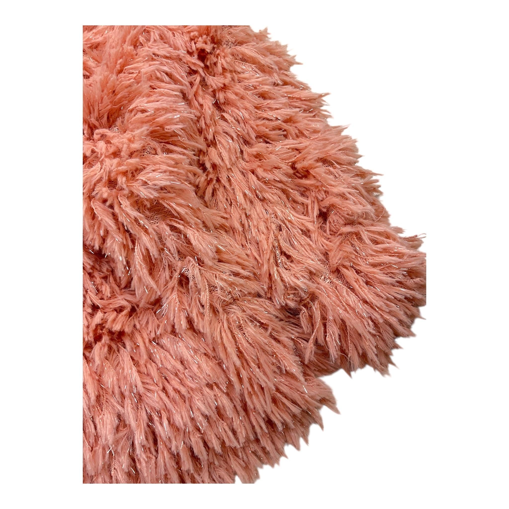 CAFFE' D'ORZO maglia tinta unita girocollo in peluche Salmone per Bambina ZV4A20 SALMONE CAFFE' D'ORZO 